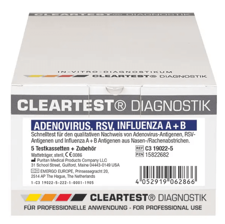 Adenovirus / RSV / Influenza A + B, Kombitest - CLEARTEST